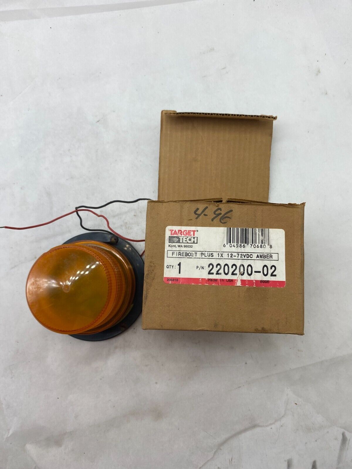 Target Tech 220200-02 Firebolt Plug Strobe Lamp Amber 12-72 242T