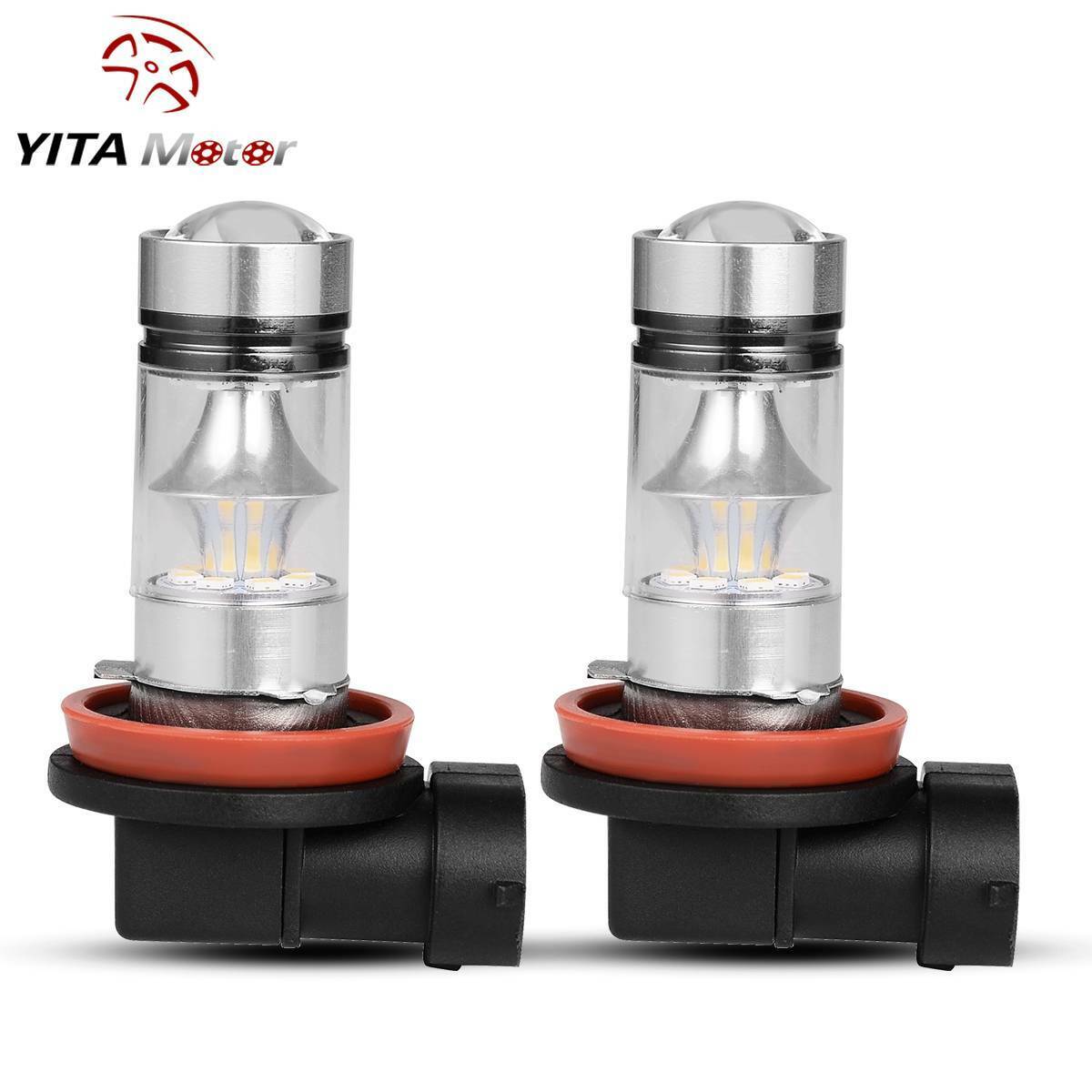 YITAMOTOR H11 H8 H16 High Power 100W LED Fog Light Driving Bulbs 6000K White 2x