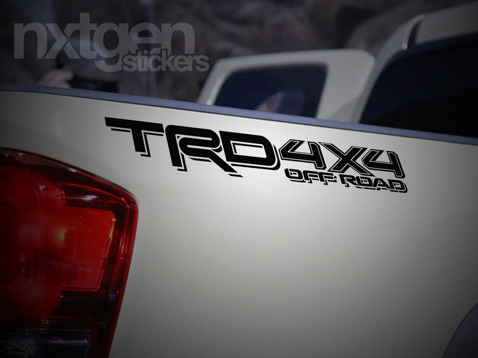 (2x) TRD 4x4 OFF ROAD Toyota Tacoma Tundra 2016 Vinyl Bed Side Decals Stickers