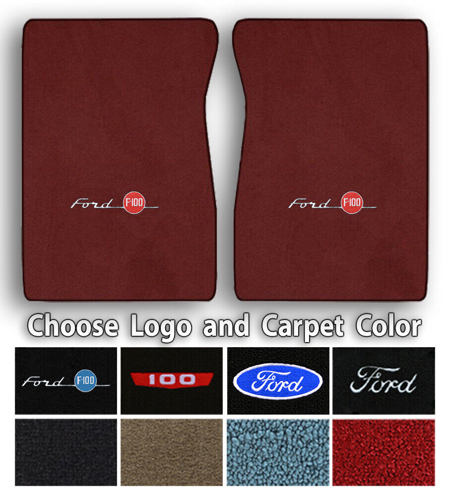 F Series Custom Logo Loop Carpet Floor Mats - Choose Mat Color And Logo