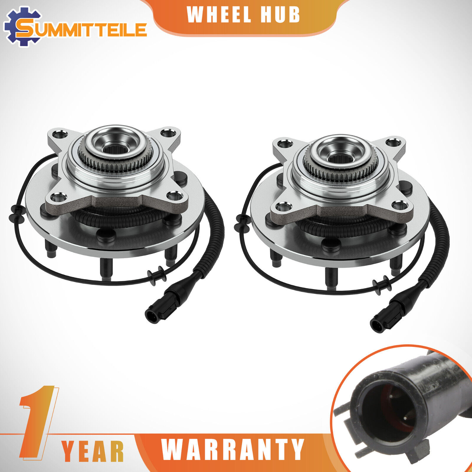 2PCS Front Wheel Hub Bearing ASSY w/ ABS For Ford F-150 Lincoln Mark LT 4WD