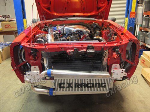 Single Turbo FMIC Intercooler Kit w/BOV For 79-93 Fox Body Ford Mustang V8 5.0