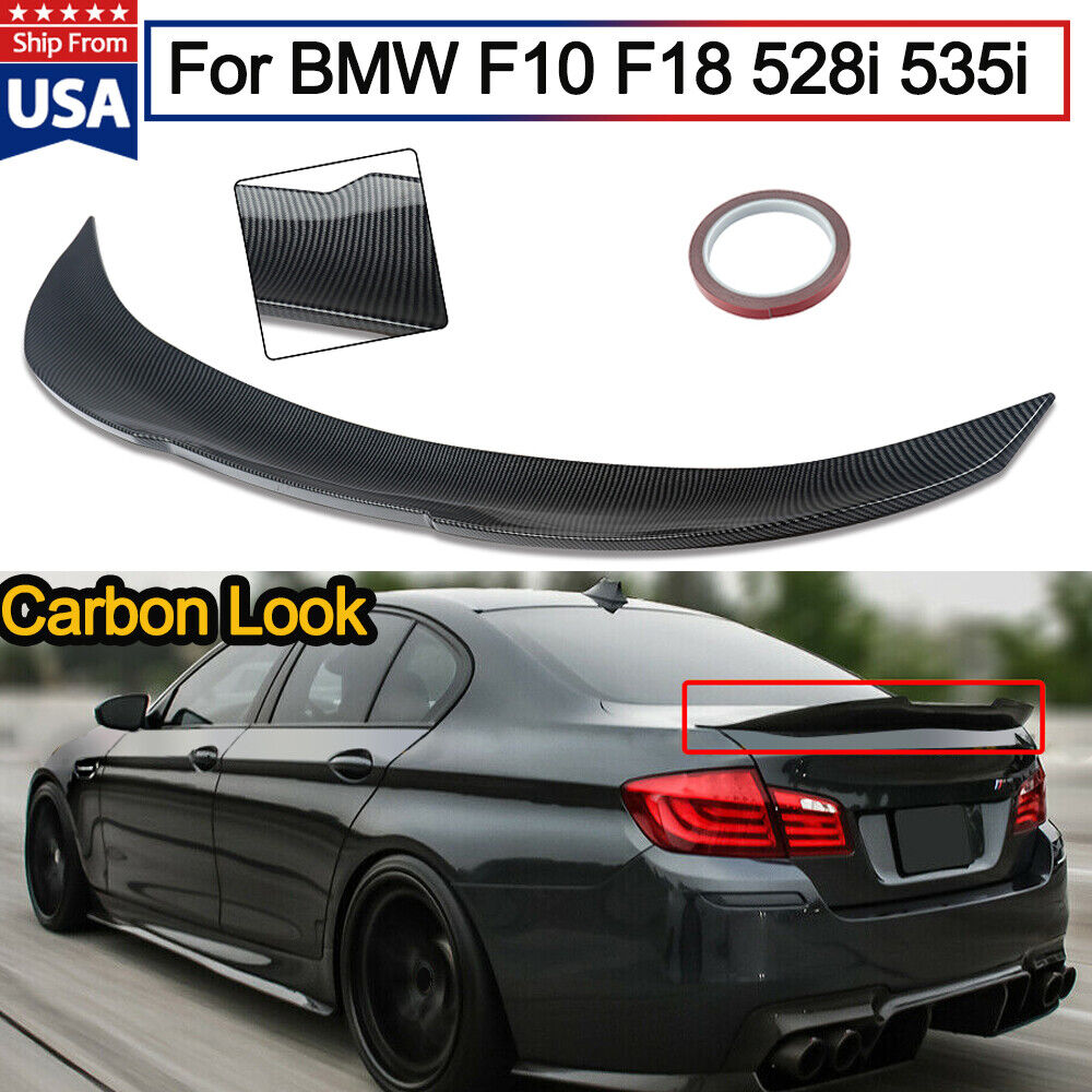 FOR 11-16 BMW F10 528i 535i 535d 550i M5 V2 Carbon Color Highkick Trunk Spoiler