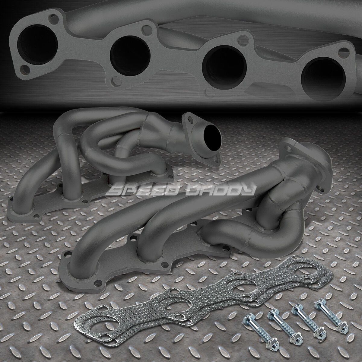 FOR 97-03 FORD F150/F250/EXPEDITION 5.4 V8 BLACK COATED HEADER EXHAUST MANIFOLD