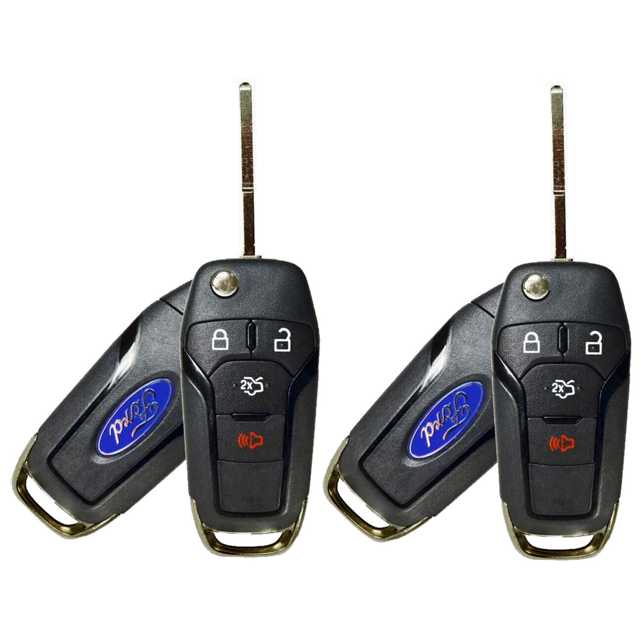 Pair OEM Ford Fusion Remote Flip Key Keyless Entry Uncut Blade Blank For Ford