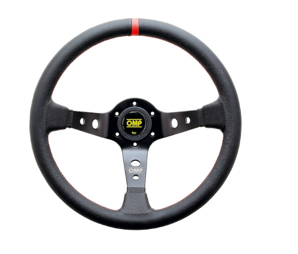 OMP Racing Corsica Racing Steering Wheels 350mm - Black/Red OD0-1956-073