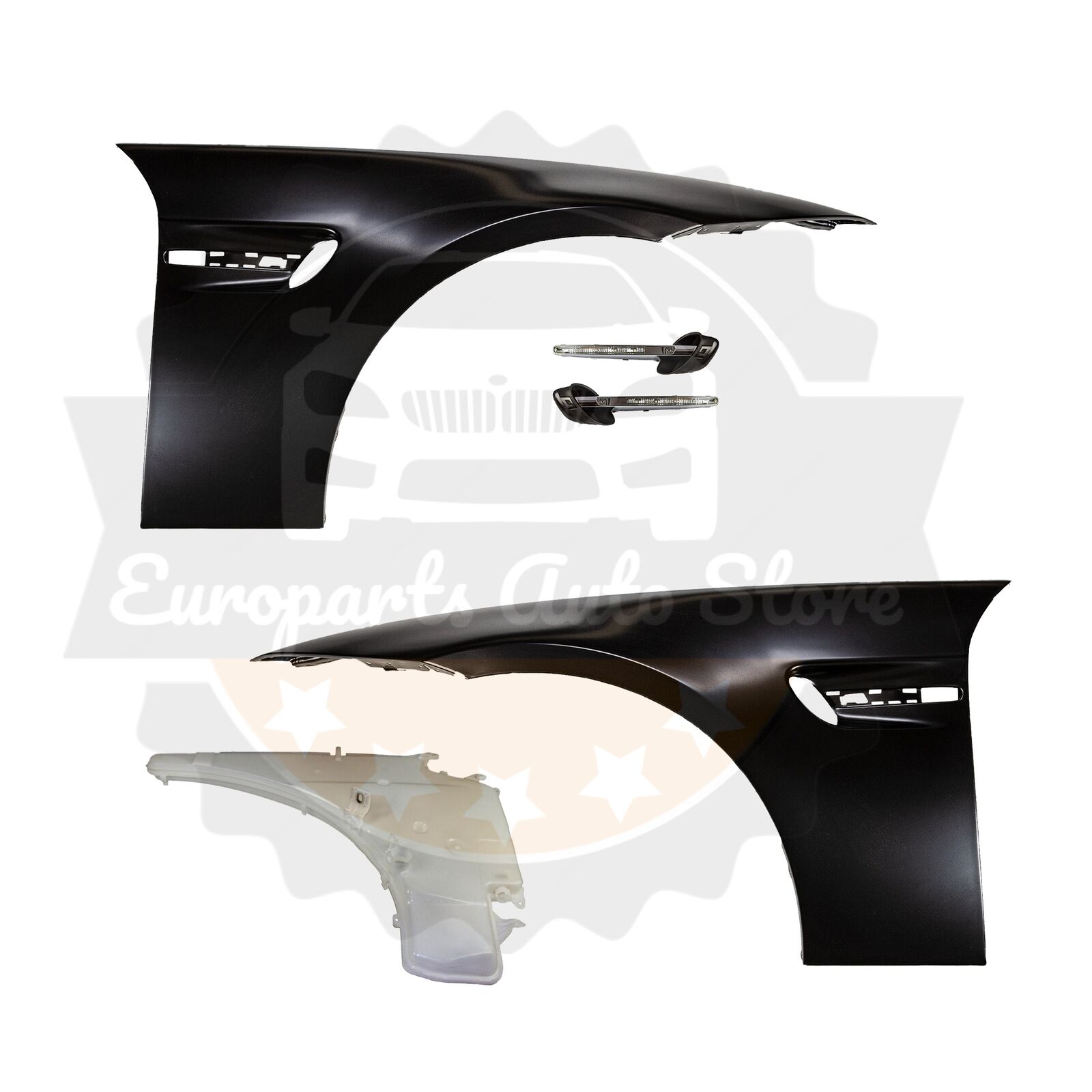 BMW M3 STYLE FENDERS W/ VENT LED SIDE MARKERS W/ TANK FOR E90 E91 OEM MATERIAL