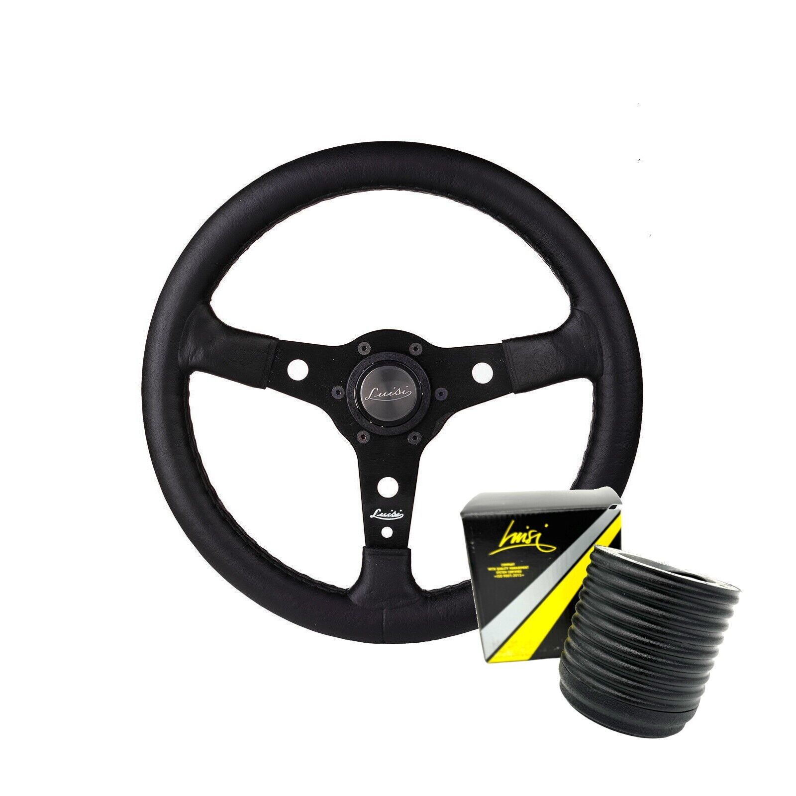 VW Golf MK3 Corrado Luisi Racing Steering Wheel Black Leather With Hub Kit 350mm