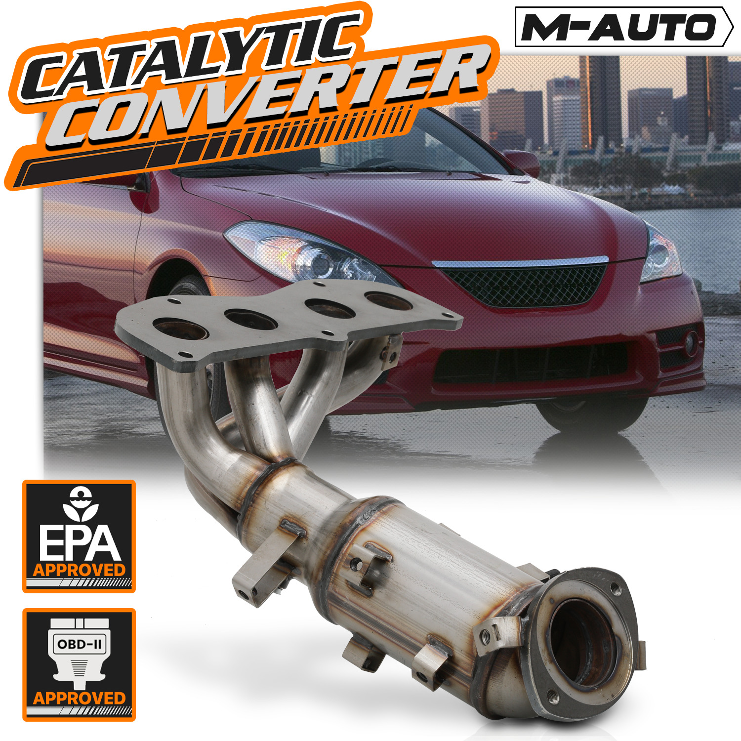 Catalytic Converter Exhaust Header Manifold For 2002-2006 Toyota Camry/Solara