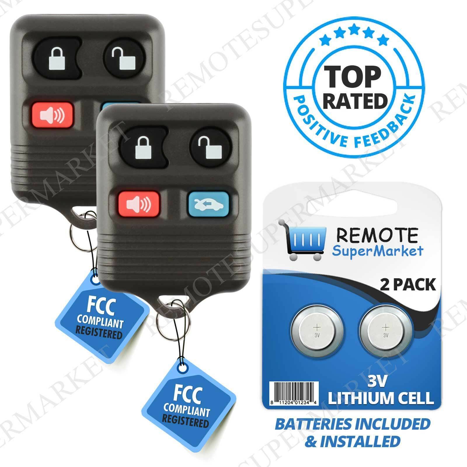 Replacement for 1995-2006 Mercury Grand Marquis Remote Car Keyless Key Fob Pair