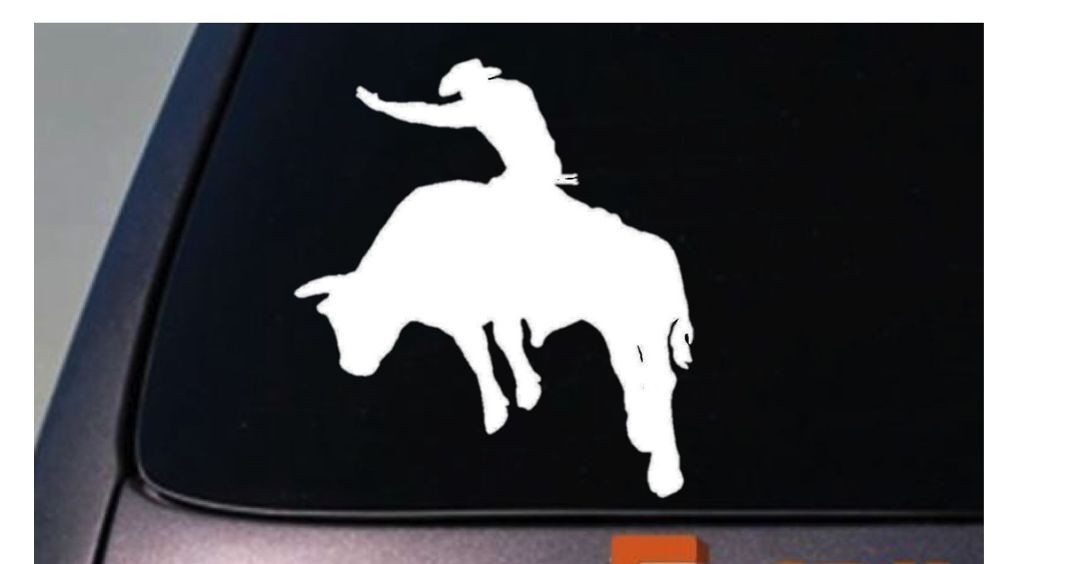 BULL RIDING RODEO BULLRIDER sticker Cowboy car decal window laptop