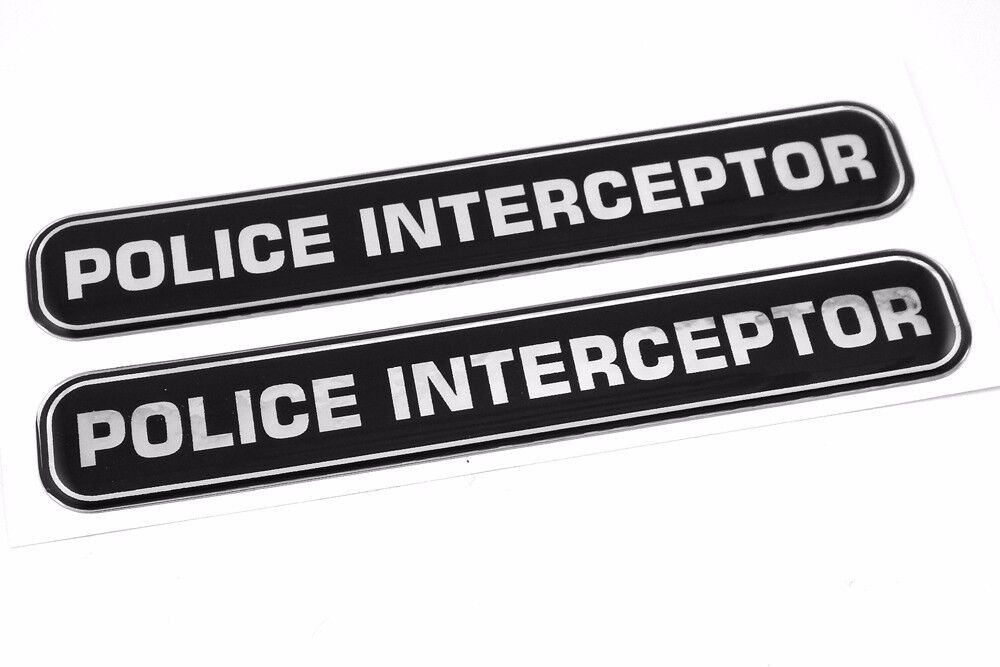 Police Interceptor Domed Decal Emblem chrome car biker stickers 5\
