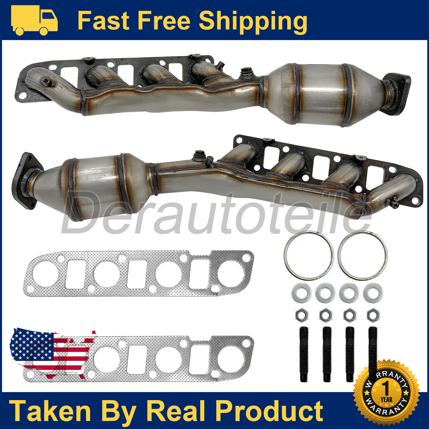 Exhaust Manifold Catalytic Converter Assembly w/ Hardware Kit for QX56 LH & RH