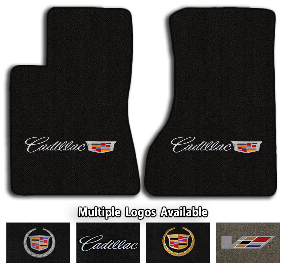 Cadillac Vehicles - Classic Loop Carpet Front Floor Mats - Choose Color & Logo