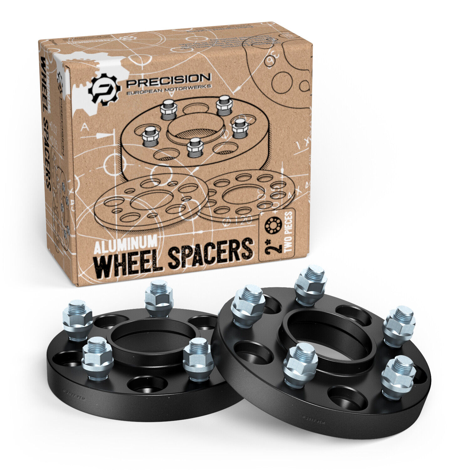 1.0 inch | 5x4.5 Hubcentric Black Wheel Spacers Mustang GT500 Shelby Cobra GT 1\