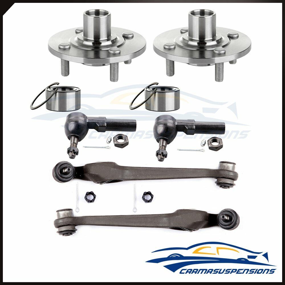 For 95-02 Saturn SC1 6set Front Wheel Hub & Bearing Control Arm Tie Rod Parts