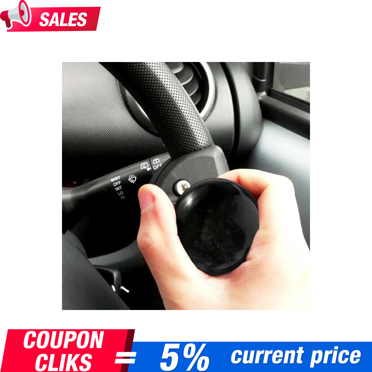 Auto Heavy Duty Suicide Steering Knob Car Wheel Spinner Booster Handle Knob PW