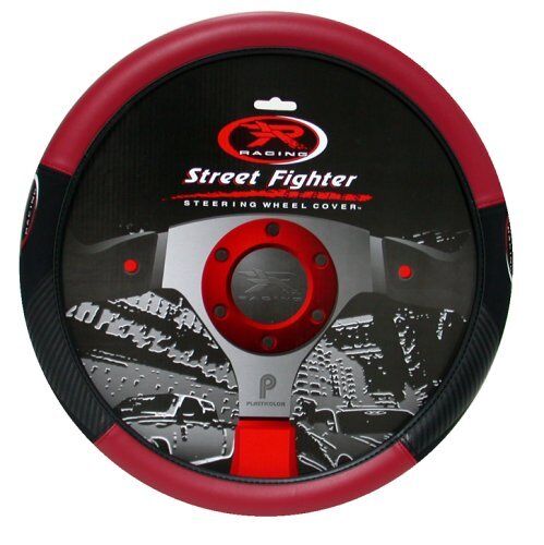 Plasticolor 6421 Red R Racing Street Fighter Steering Wheel Cover