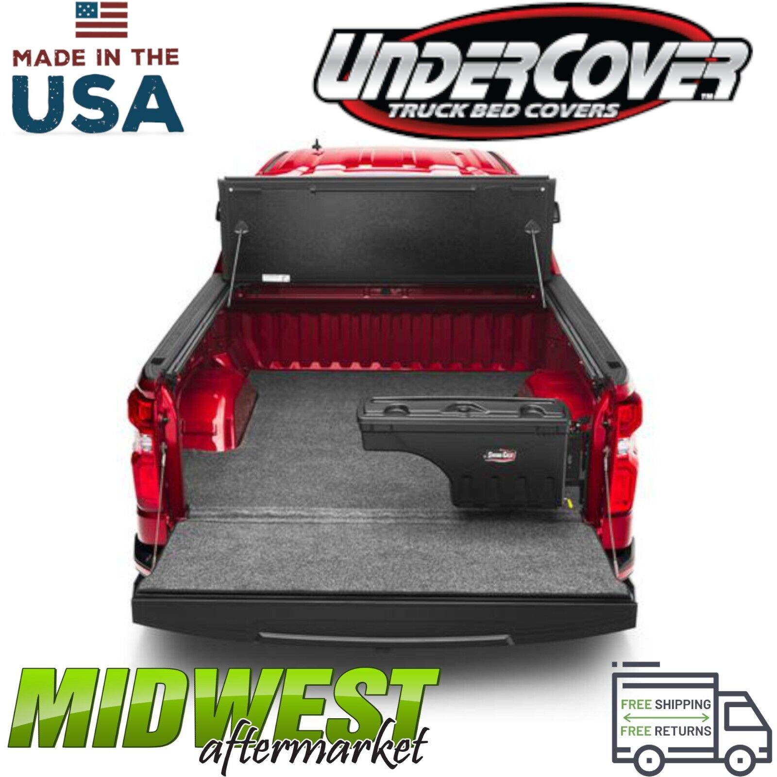 Undercover Passenger Side Swing Case Storage Fits 2007-2019 Toyota Tundra