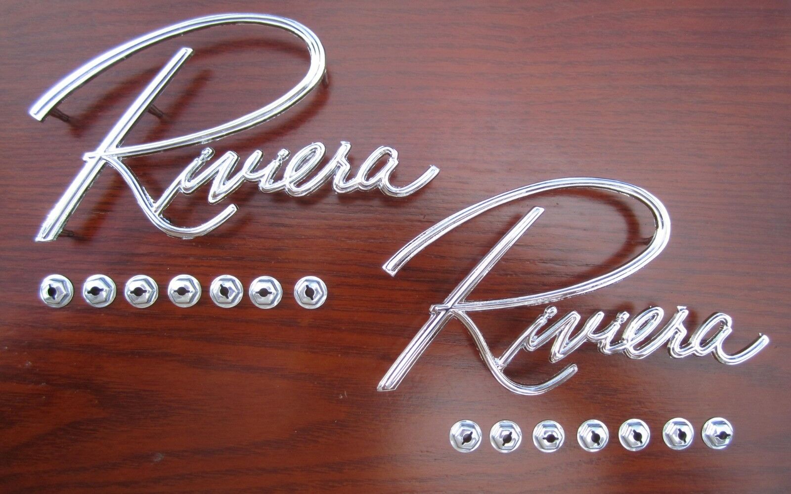 1963-1967 Buick Riviera Chrome Fender Scripts | Pair | Emblems | OEM #1396144