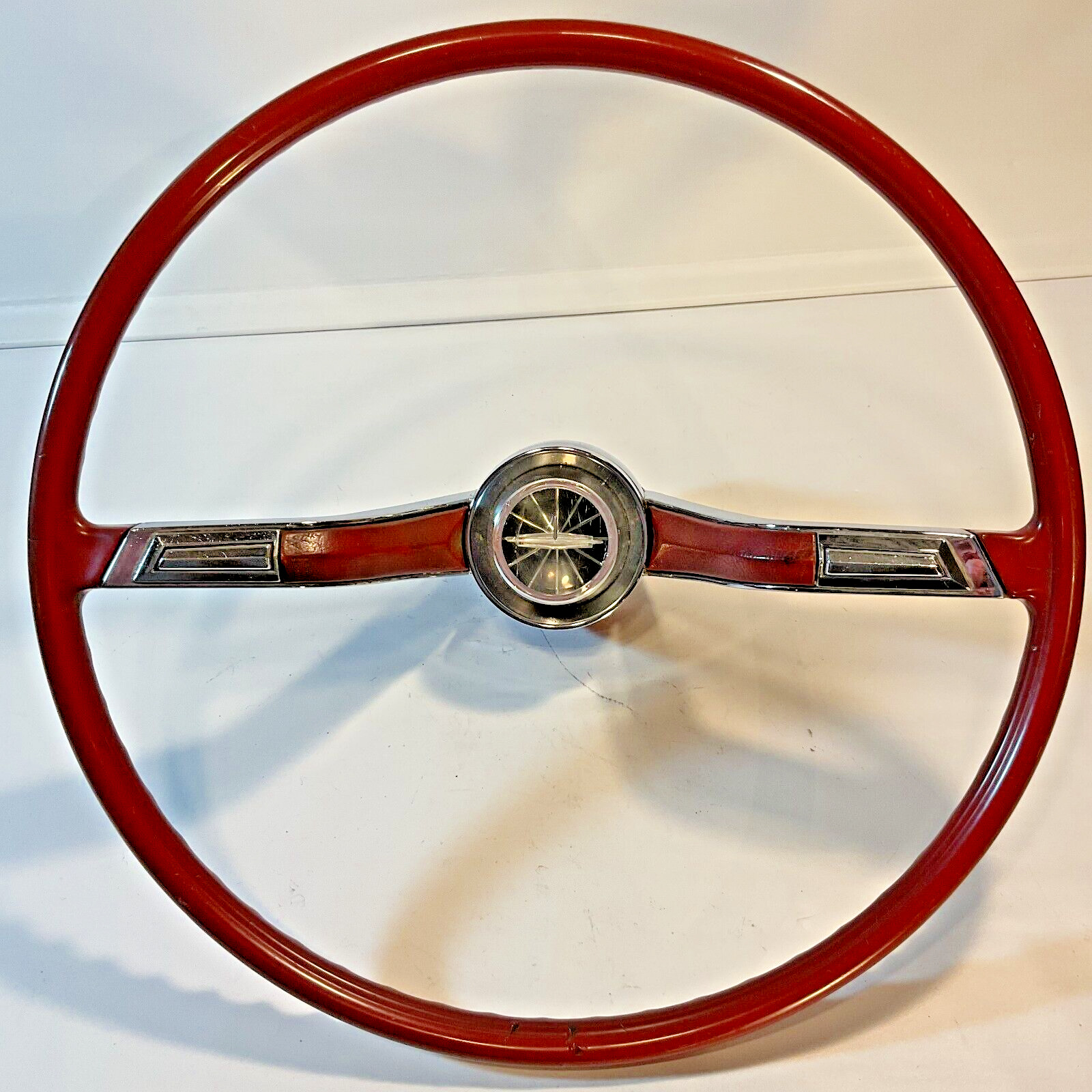 1963 1964 Oldsmobile Starfire Steering Wheel & Horn Ring  Original Vintage (Red)