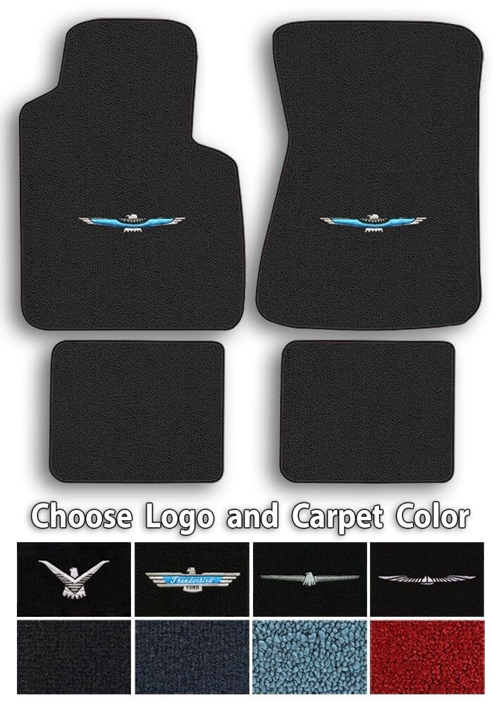 Loop Carpet 4pc Floor Mats for 1958-1973 Ford Thunderbird - Choose Color & Logo