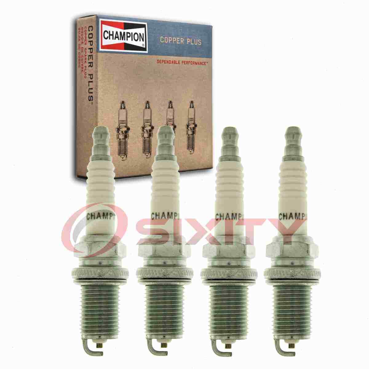 4 pc Champion Exhaust Side Copper Plus Spark Plugs for 1984-1989 Nissan wc