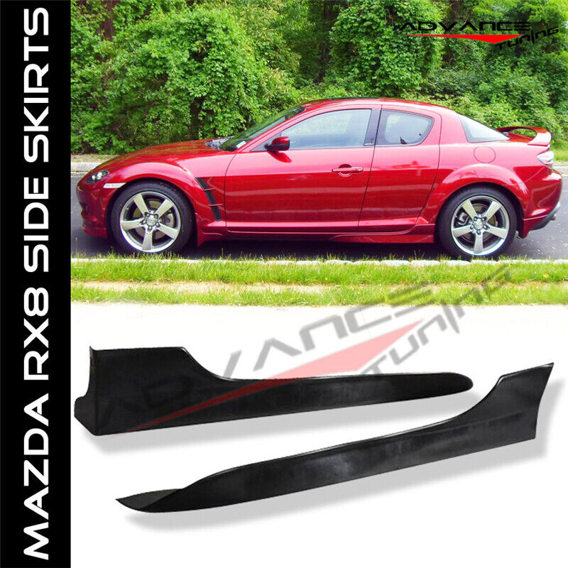 Fits 04-10 Mazda RX-8 OE Style Unpainted Side Skirts Rocker Panel Extensions PU