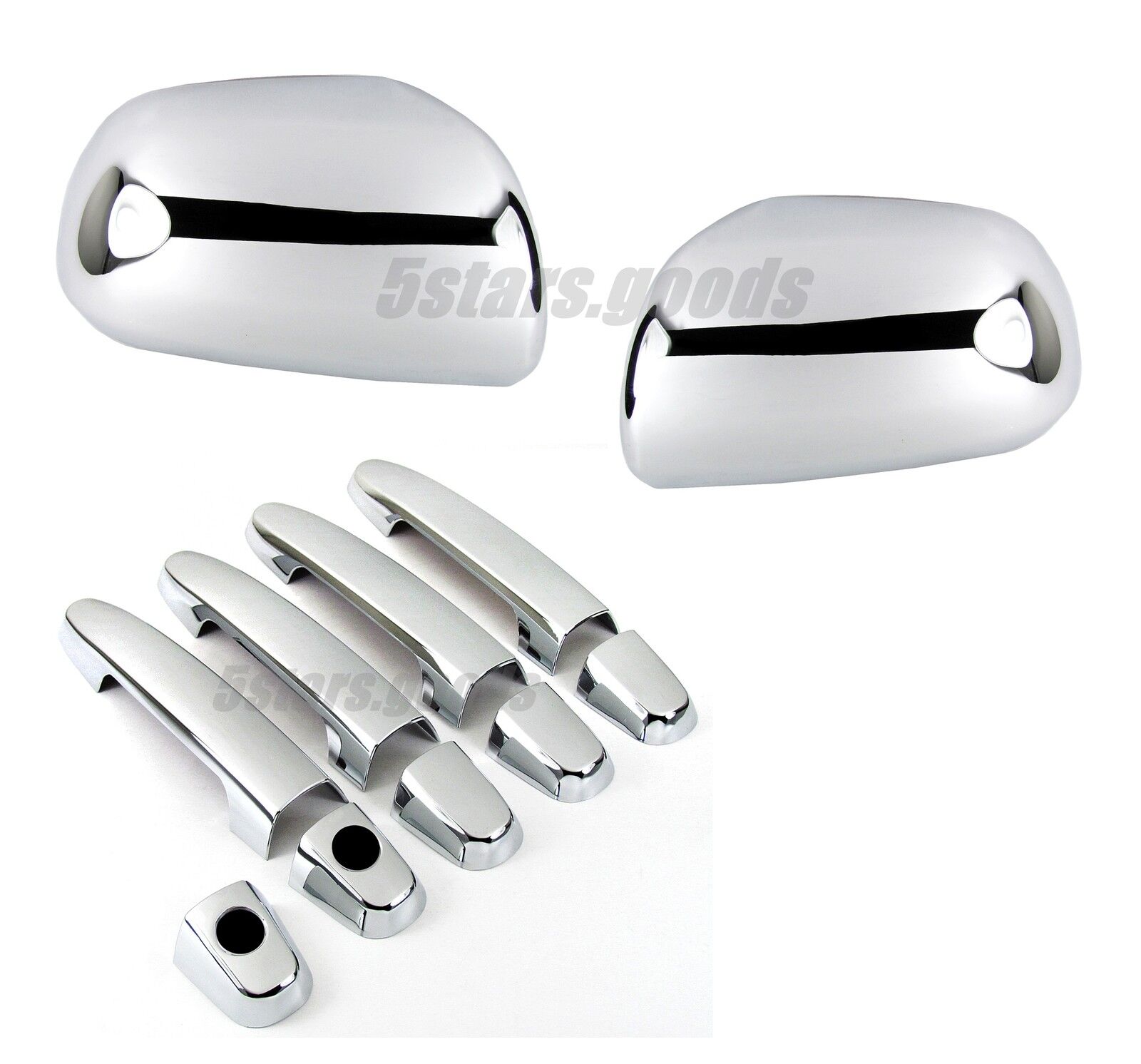 Accessories Chrome Side Mirror + Door Handle Covers For Toyota Yaris 2007-2011