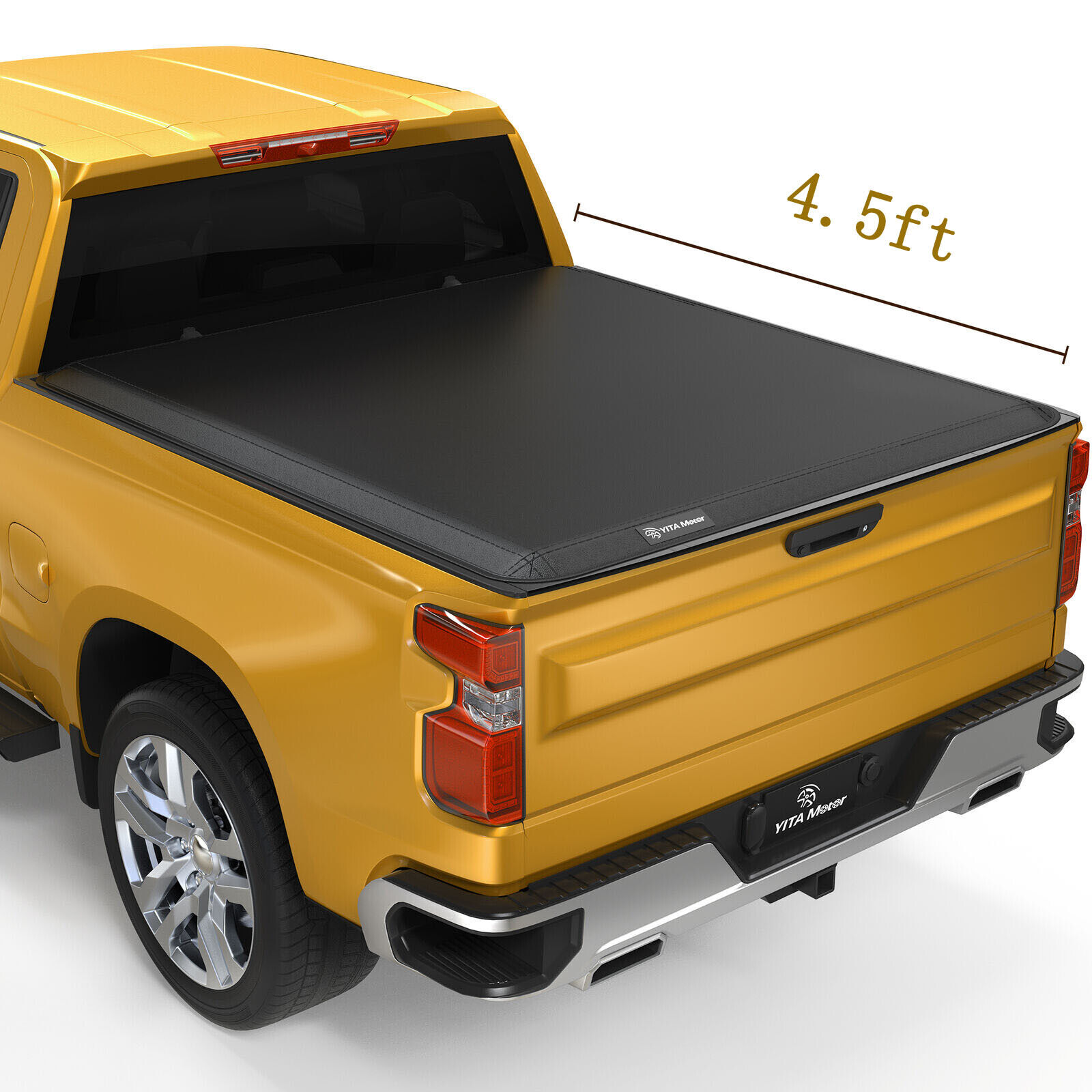 4.6FT Tonneau Cover Soft Tri-Fold For 2022-2024 Ford Maverick Truck Bed w/ Lamp