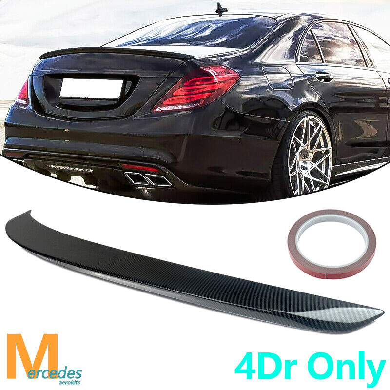FOR 2014-2020 MERCEDES BENZ W222 S CLASS B STYLE CARBON LOOK TRUNK SPOILER WING