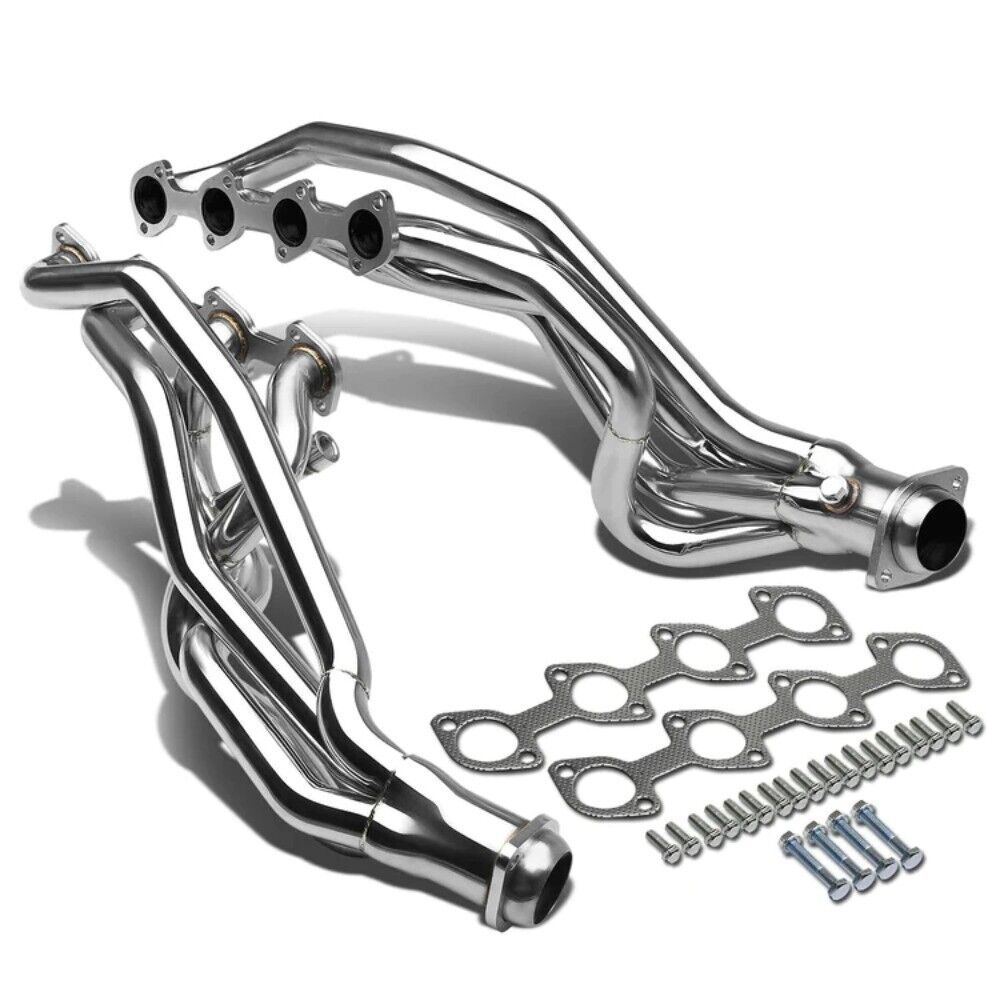 1Pair Exhaust Headers FOR 96-04 Ford Mustang Gt 4.6L V8 Stainless Steel