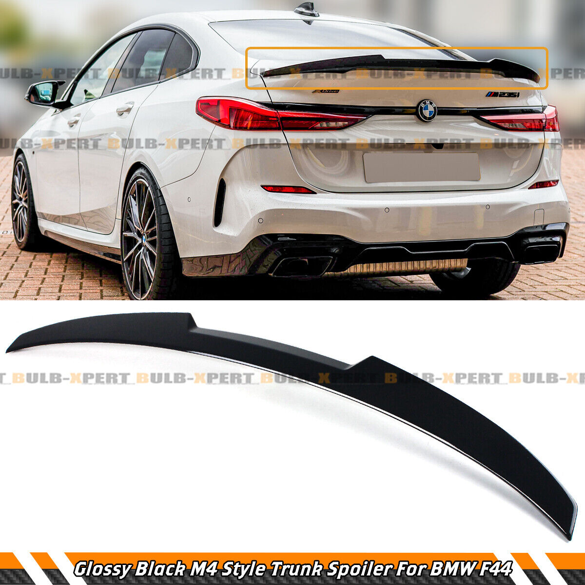 FOR 2020-22 BMW F44 228i M235i GRAN COUPE BLACK M4 STYLE HIGHKICK TRUNK SPOILER