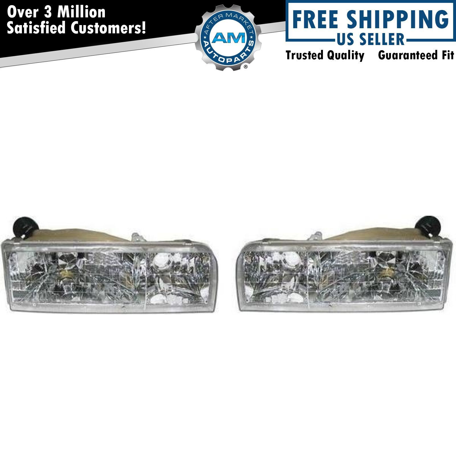 Headlight Set Left & Right For 1995-1997 Lincoln Town Car FO2502141 FO2503141