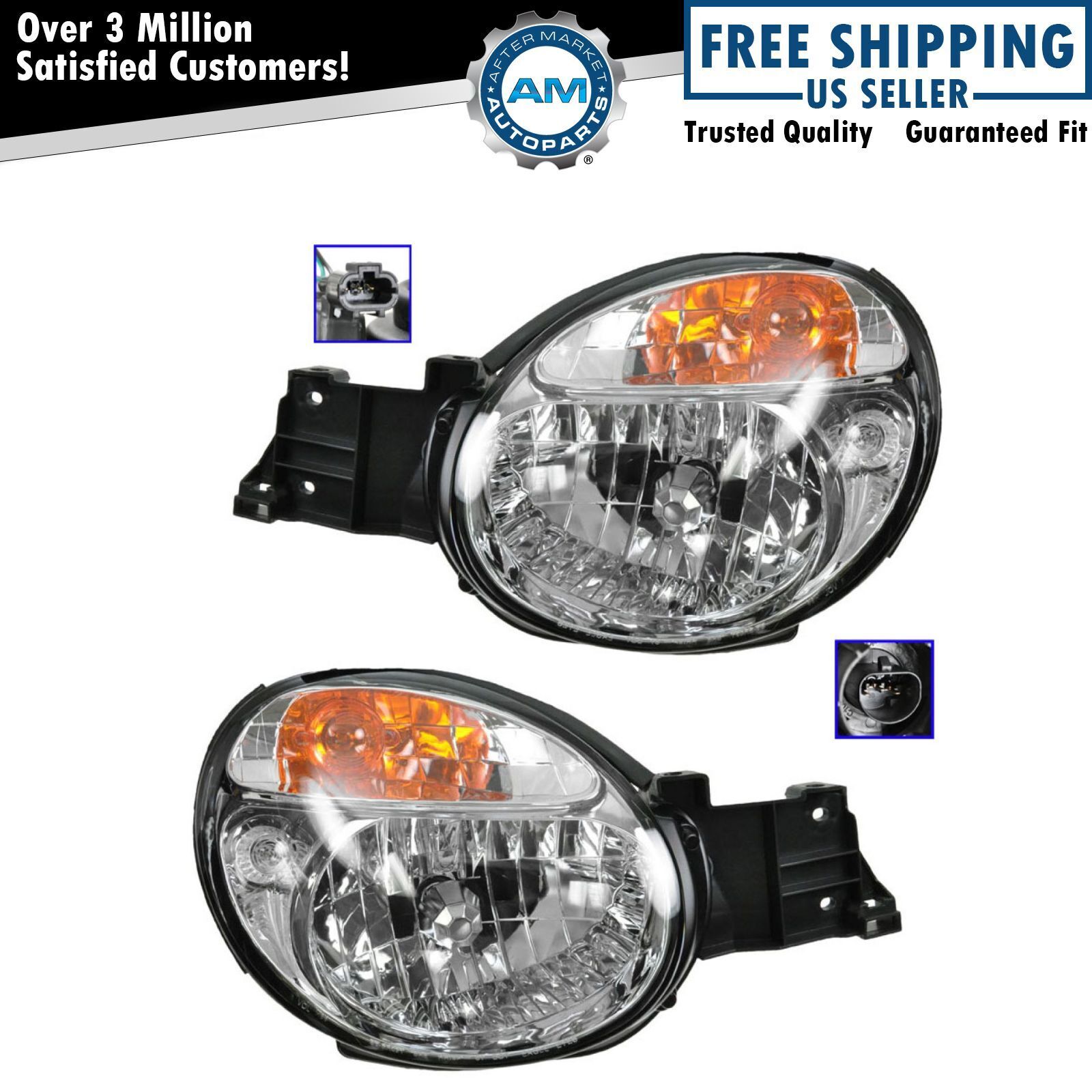 Headlights Headlamps Left & Right Pair Set NEW for 02-03 Impreza Outback WRX