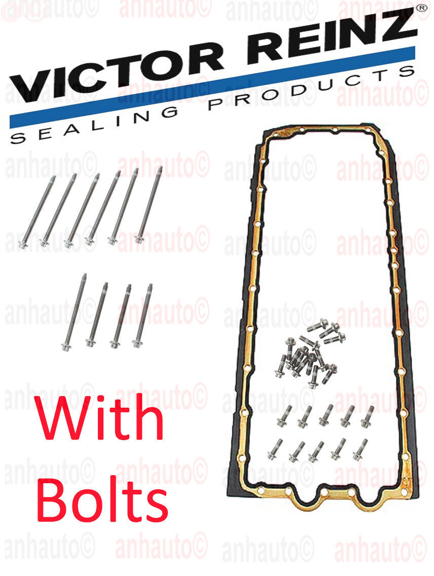 Victor Reinz Oil Pan Gasket Set with Bolts for BMW N52 N53 N54 