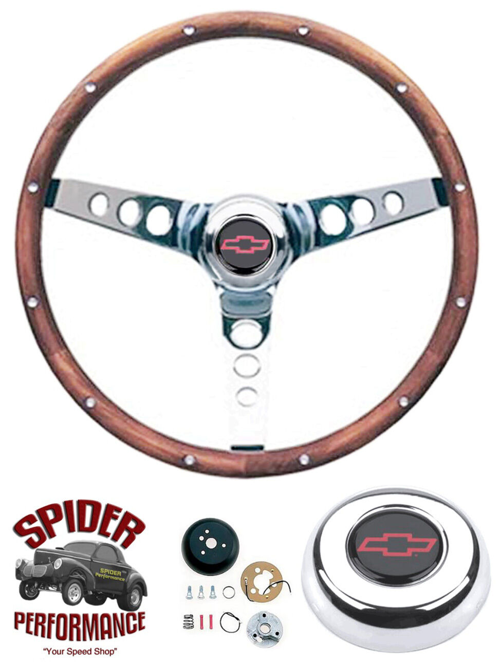 1964-1966 Chevy steering wheel RED BOWTIE 13 1/2