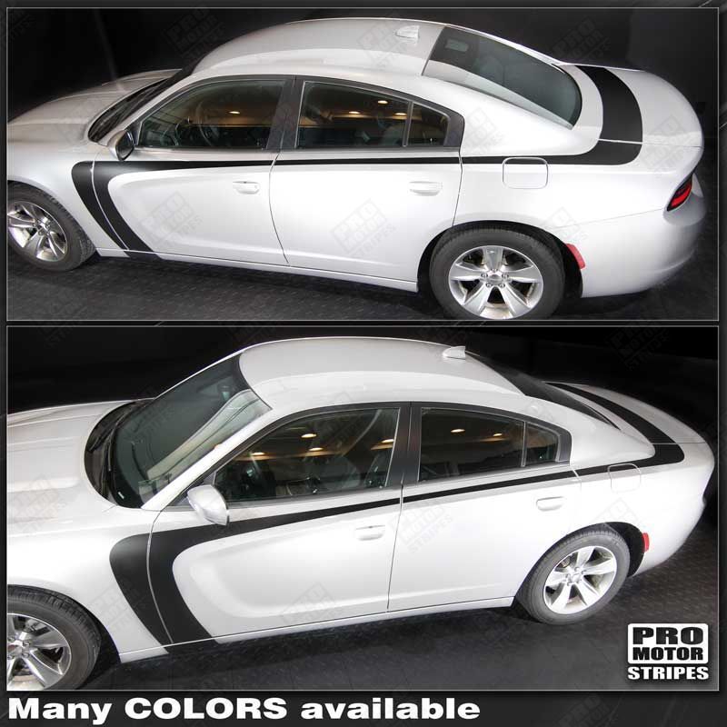 Dodge Charger 2011-2023 Valiant Style Side & Rear Stripes Decals (Choose Color)