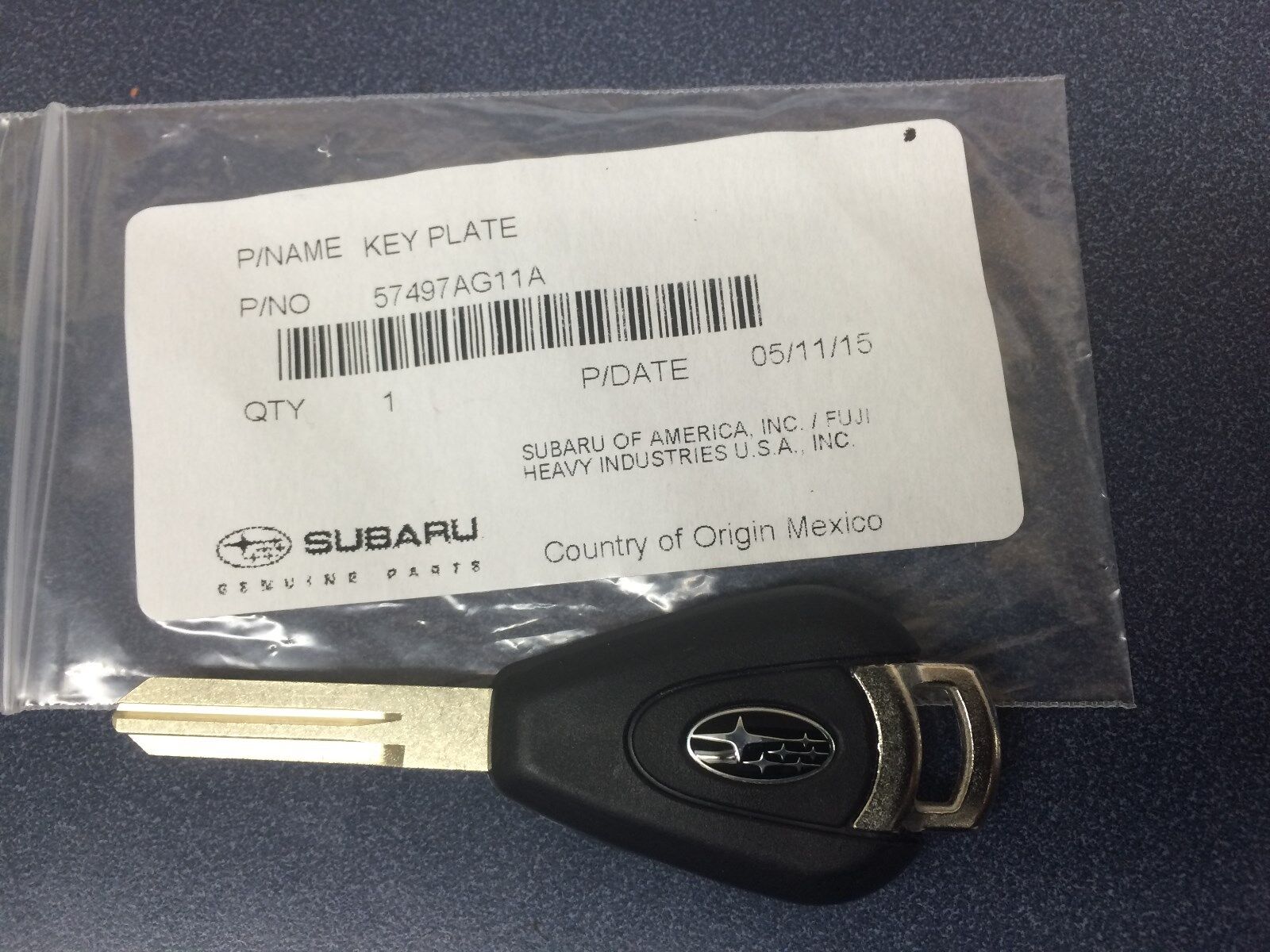 2005-2007 Subaru Genuine Chipped Key Blank Legacy Outback 57497AG11A OEM NEW