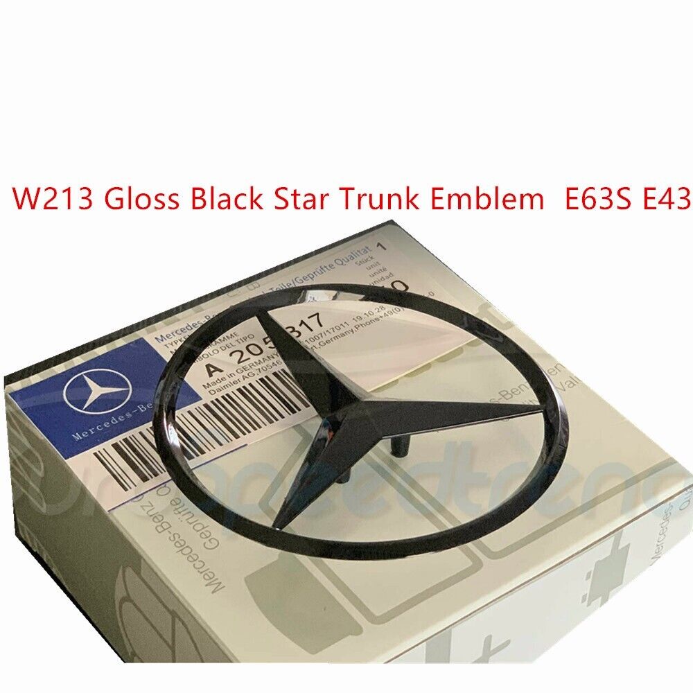 W213 Gloss Black Star Trunk Emblem for Rear Lid Logo Badge E63S E43 AMG