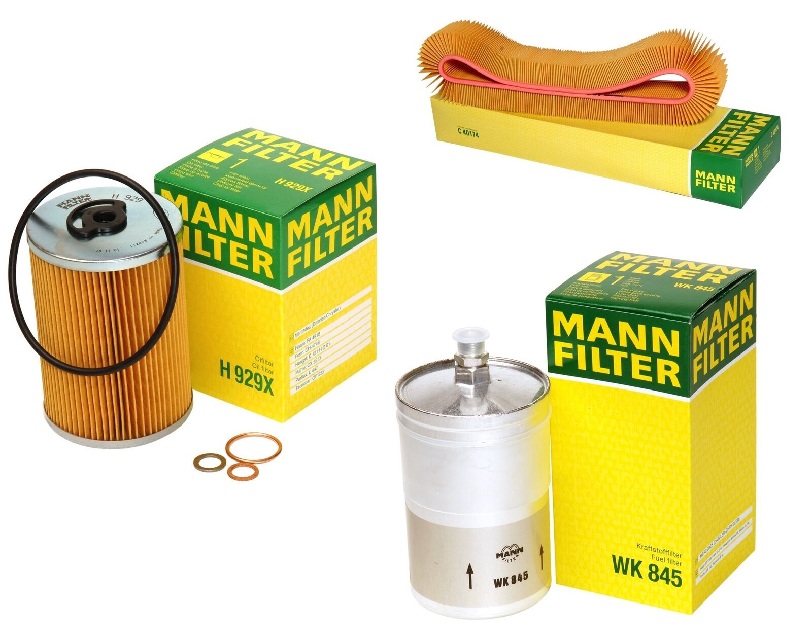 Mann Oil Air Fuel Filter Service Kit for Mercedes C107 W116 W126 380SE 420SEL