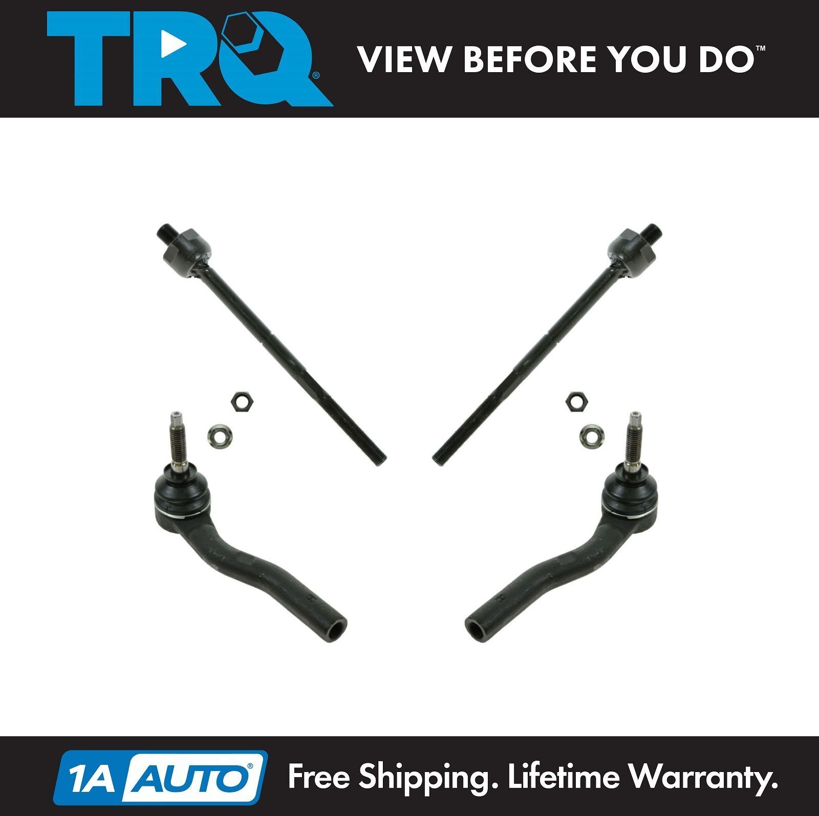 TRQ Front Inner & Outer Tie Rods Set of 4 L R Kit for Cadillac CTS CTS-V