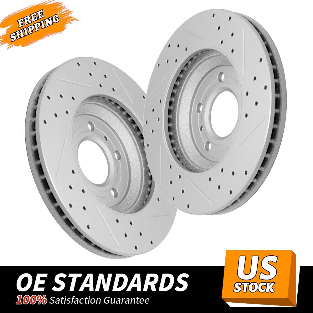 Front Drilled Brake Rotors for For Buick Lucerne Chevrolet Impala Monte Carlo