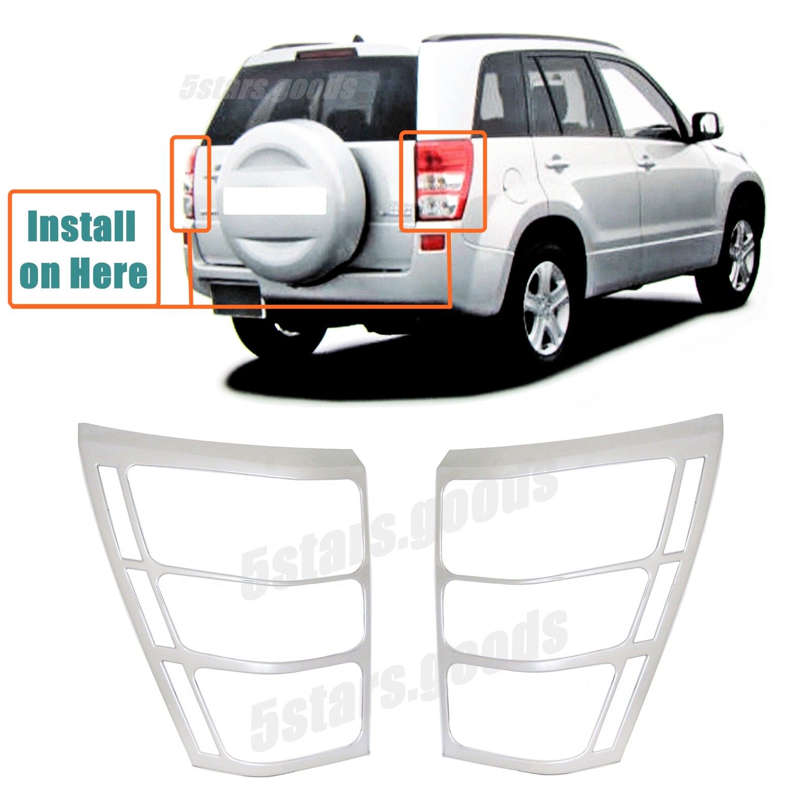 Accessories Chrome Taillight Covers Trims For Suzuki Grand Vitara 2006-2013