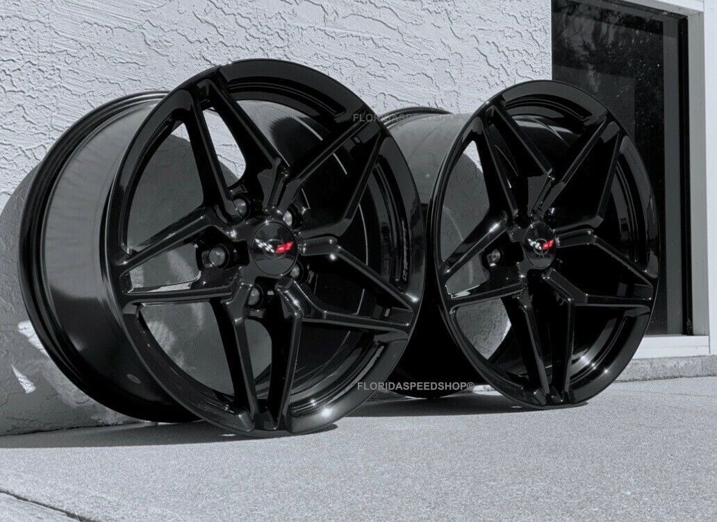 Gloss Black C7 ZR1 Style Corvette wheels for 1997-2004 Corvette C5/Z06  17/18
