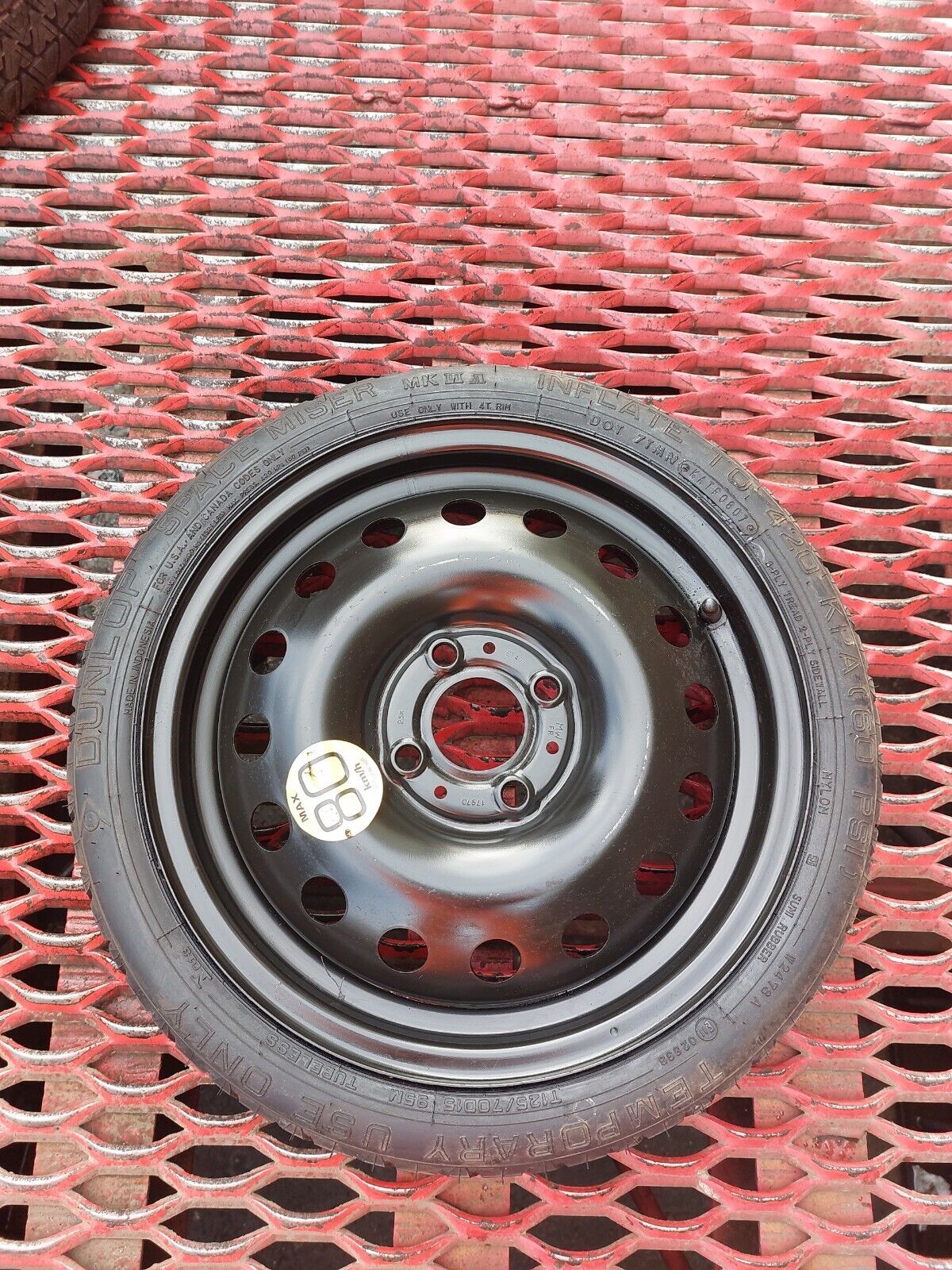 Smart - ForTwo ForFour (2014 -2023) 15 inch  SPACE SAVER SPARE WHEEL 