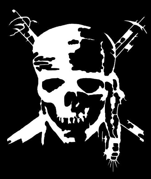 Pirates of the Caribbean Vinyl Decal Sticker Car Window Johnny Depp Skull Design