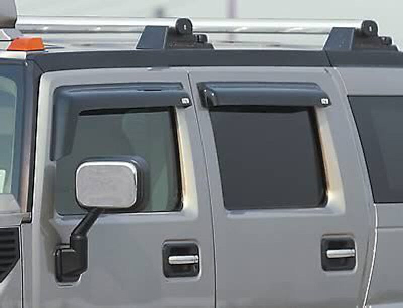 03-10 Hummer H2 GTS Acrylic Smoke Side Window Deflectors Vent Visors 4pc 48899