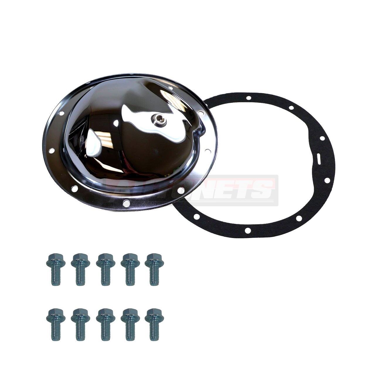 Chrome Chevy 10 Bolt Rear End Differential Cover W/Plug 8.5\