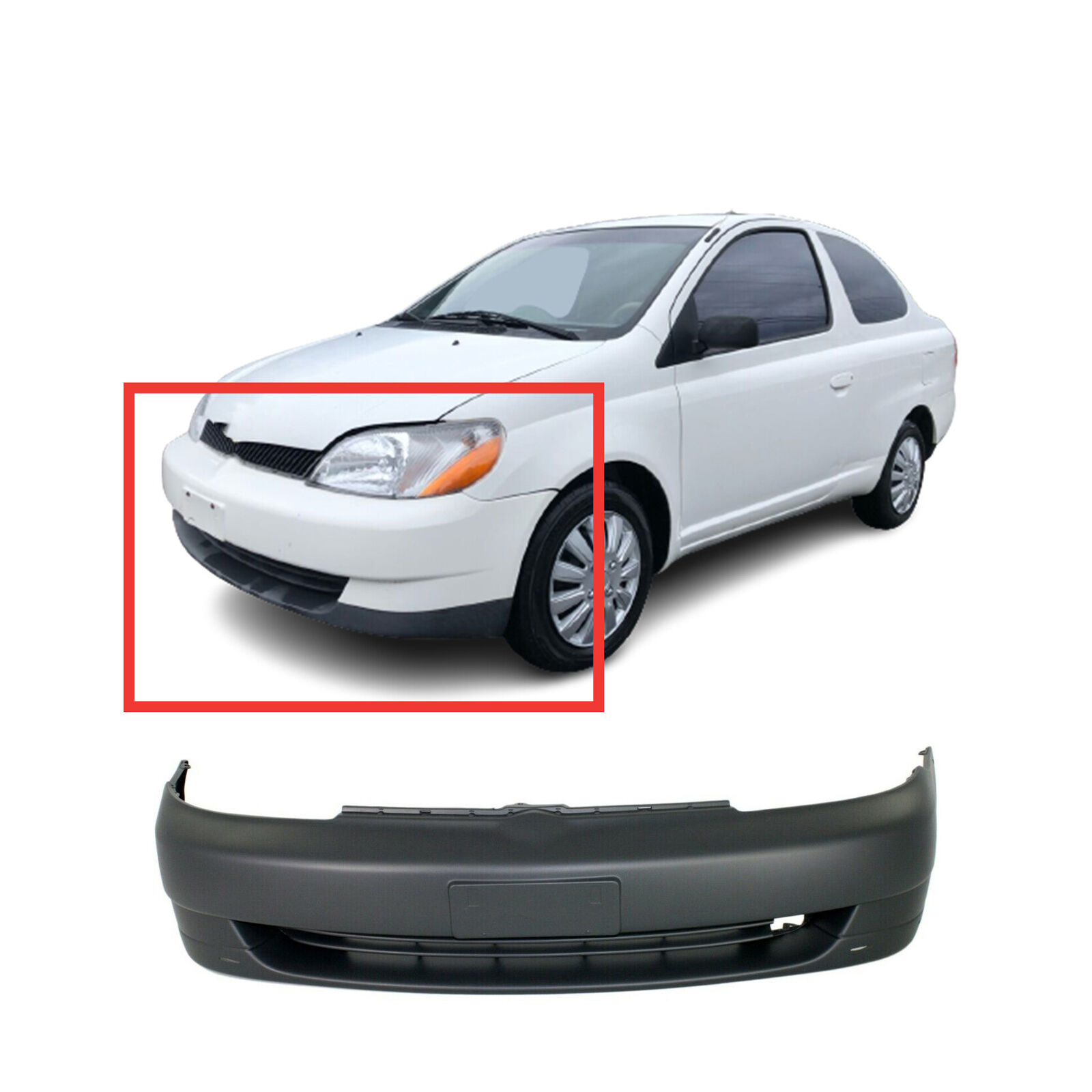 Front Bumper Cover For 2000-2002 Toyota Echo w/ fog light holes 5211952991